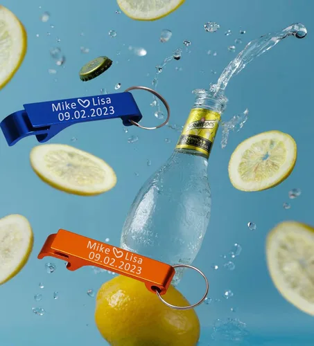 Miniatura 2 de Abrebotellas personalizado, llavero a granel, abrebotellas con texto grabado personalizado, abrebotellas de cerveza con logotipo, regalo para fiesta