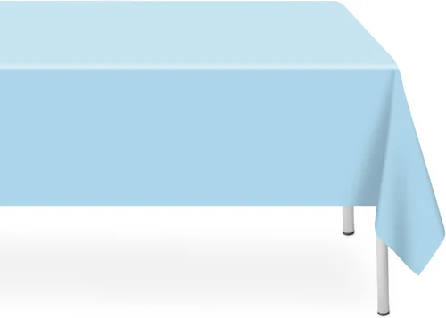 Miniatura 94 de Paquete de 6 manteles de plástico desechables azules y blancos a cuadros, manteles de plástico azules para fiestas, 54 x 108 pulgadas impermeables
