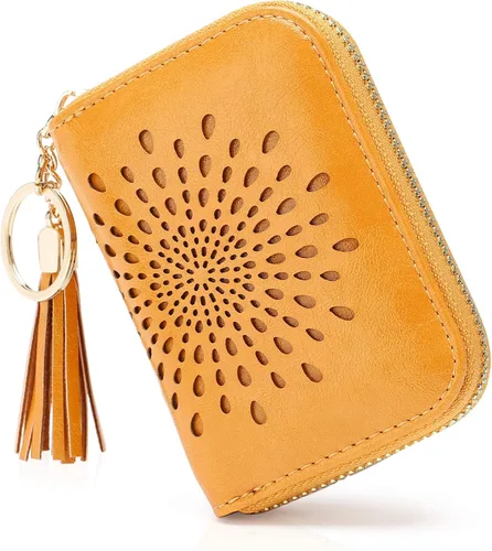 Miniatura 9 de APHISON RFID - Porta tarjeta de crédito con llavero, cartera pequeña con cremallera para mujer, Moderno