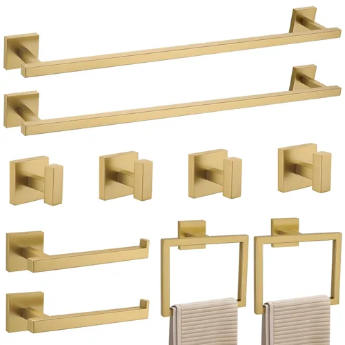 Miniatura 13 de YACVCL Juego de Barra de Toalla Negra de 5 Piezas, Juego de Accesorios de Baño de Acero Inoxidable SUS304, Barra de Toalla de 60 cm, Soporte