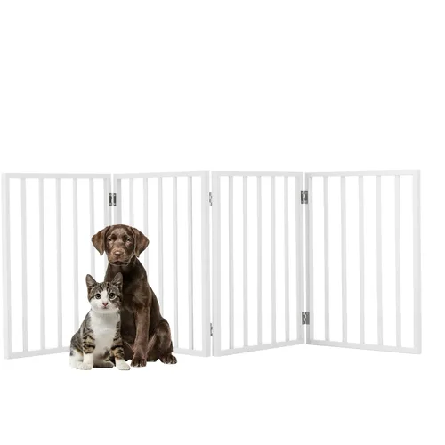 PETMAKER - Puerta plegable para mascotas para interiores, 4 paneles para escaleras o puertas, valla independiente para mascotas de 73 x 24 pulgadas