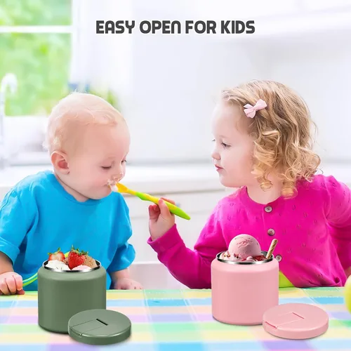 Miniatura 6 de Termo de sopa de 26 onzas para comida caliente para niños con tapa de hebilla, frasco de comida aislado al vacío de boca ancha a prueba de fugas