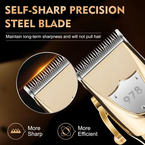 Miniatura 2 de Suttik Cortapelos para hombres profesionales, recortadora de barba inalámbrica y afeitadoras eléctricas para hombres, cortapelos y kit de 2-Dorado