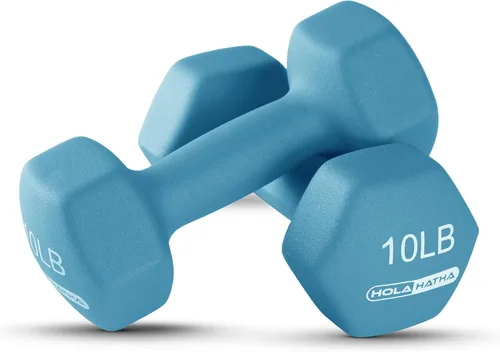 Miniatura 9 de HolaHatha Neoprene Dumbbell Weights Set w/Rack, Home Gym Equipment - Portable Weighted Exercise Dumbbells for Fitness, Training, and Lifting