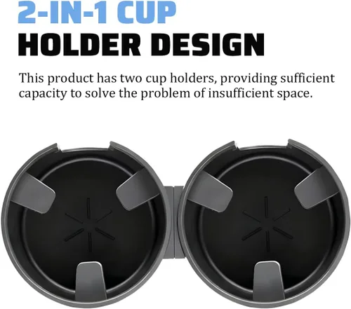 Miniatura 3 de Expansor de portavasos doble para automóvil, adaptador multifuncional 2 en 1 para portavasos de vehículo con base ajustable, organizador extensor