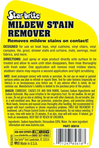 Miniatura 2 de STAR BRITE Removedor de manchas de moho y moho de grado profesional + limpiador - Eliminación instantánea de manchas de contacto, ideal