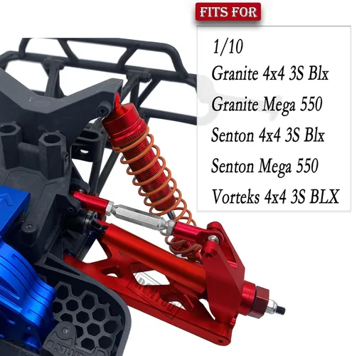 Miniatura 2 de Pieza de mejoras para 1/10 Vorteks/Granite/Senton 4x4 3S Blx Mega 550, amortiguadores RC, eje de transmisión, brazo de suspensión delantero y Rojo