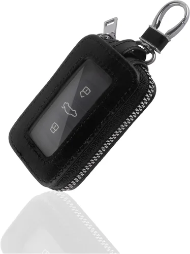 Turcee Funda universal para llavero de automóvil, funda universal para llavero y mosquetón, soporte de cuero para llavero inteligente para automóvil