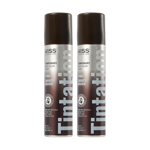 Miniatura 5 de Red by Kiss Tintation Spray de color temporal para el cabello, cobertura instantánea de retoque de raíces grises, resistente al agua y a las marrón
