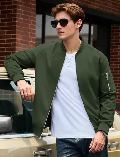 Miniatura 2 de MAGNIVIT - Chaqueta bomber ligera para hombre, cortavientos, casual, para primavera y otoño, para exteriores