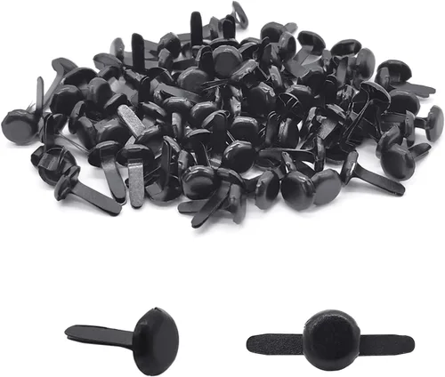 BlingKingdom 100 pines partidos negros de metal pastel, sujetadores redondos para manualidades, proyectos de manualidades, álbumes de recortes,