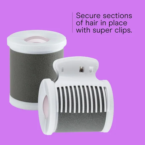 Miniatura 4 de Conair - Rodillos calientes para cabello largo, mediano y corto, 8 rodillos de pelo de cerámica con velcro de 2 pulgadas con clips, rizadores Lila