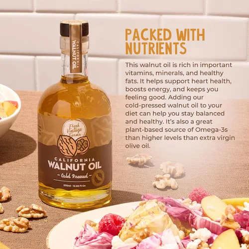 Miniatura 4 de Fresh Vintage Farms Nut Bundle - Aceites de cocina 100% sin diluir prensados en frío de almendras y nueces, aceites de cocina saludables
