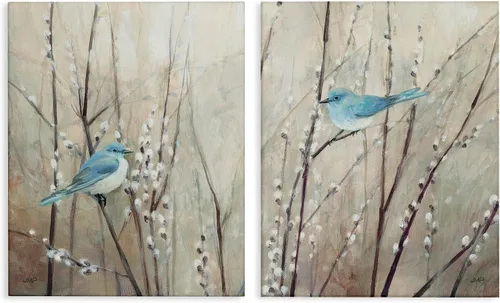 Stupell Industries Pinturas pacíficas de naturaleza animal con pájaros azules encaramados, lienzo, 16 x 20 | Stupell Industries · By Julia Purinton