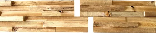 Miniatura 5 de Paneles de madera maciza de granero de pino natural recuperado en 3D, 9 paneles, cubiertas de 10.4 pies cuadrados por caja (abedul natural)
