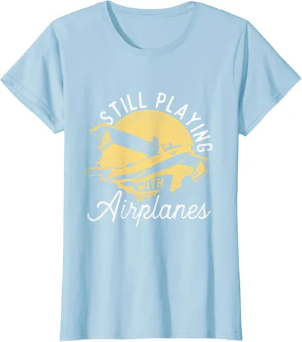 Miniatura 25 de Still Playing With Airplanes - Camiseta de control remoto RC Avión Piloto, Negro