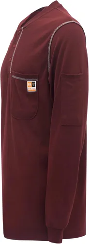 Miniatura 85 de KONRECO Camisas FR para hombre resistentes al fuego/ignífugo CAT2 7oz algodón dos tonos y camisa Henley