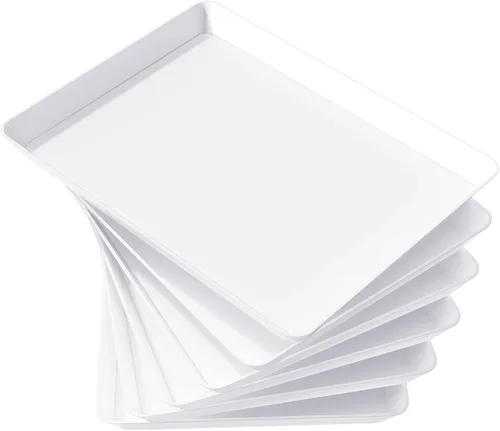 Miniatura 12 de Lifewit - 4 bandejas de servir para suministros de fiesta, plato de plástico reutilizable para servir alimentos para postres, aperitivos, frutas