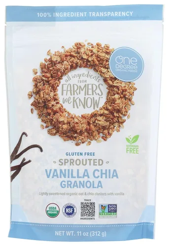 Miniatura 9 de One Degree Organics - Cereal de granola de lino de avena germinada y canela, sin glifosato, orgánico USDA, sin gluten, sin OMG, vegano, aderezo
