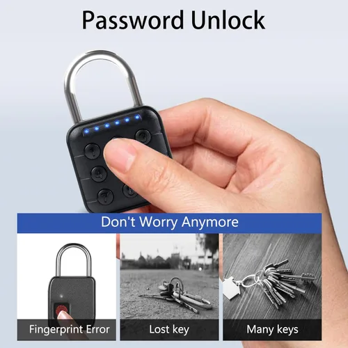 Miniatura 2 de UMIKSMART - Candado de combinación de 6 dígitos, bloqueo de contraseña de alta seguridad con cuerpo de aleación de zinc impermeable IP67, bloqueo