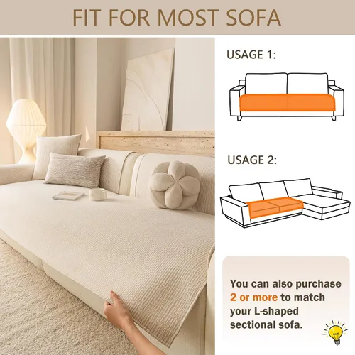 Miniatura 6 de MEETSKY Fundas de sofá para mascotas para sofá de 2 cojines, funda de sofá antideslizante para perros, fundas de sofá para sofá seccional, protector