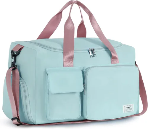FIORETTO - Bolsa de deporte para mujer con compartimento para zapatos, capacidad de 37 litros, ideal para viajes, gimnasio, deportes, fines de semana