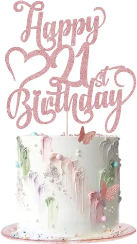 Miniatura 28 de Decoración para tarta de cumpleaños número 15 con purpurina dorada – 15 aniversario/cumpleaños – Hello 15, Cheers to 15 años, 15 & Fabulous Cake