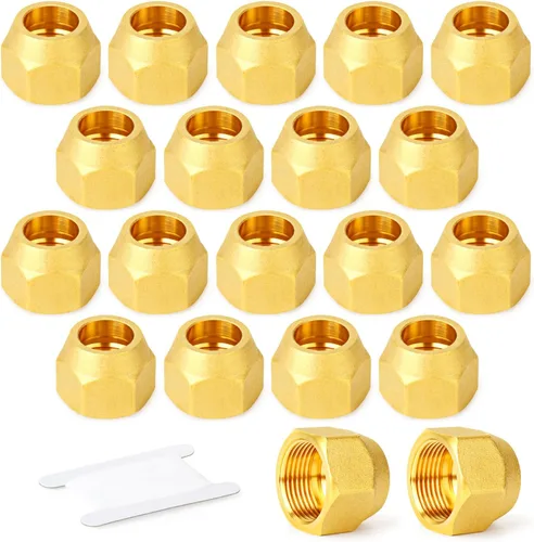 Miniatura 38 de GASHER Adaptador de codo de montaje de tubo de latón de 1/2 pulgada flare x 1/2 pulgada NPT macho Pipe