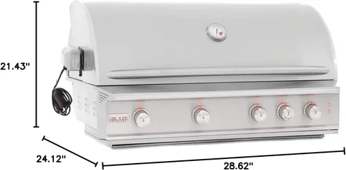Miniatura 6 de Blaze Professional LUX - Parrilla de gas natural integrada de 3 quemadores de 34 pulgadas Barbacoa de acero inoxidable al aire libre con quemador