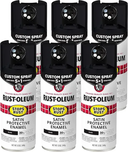 Miniatura 86 de Rust-Oleum 376855 - Pintura en aerosol antióxido personalizada 5 en 1, 12 onzas, color negro mate, (paquete de 1)
