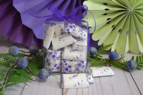 Miniatura 2 de Amanda Creation Acuarela Purple Cow Baby Shower Baby Shower Mini Chocolate Candy Bar Wrappers Wrappers Envoltura de 45 etiquetas envolventes de 1.4