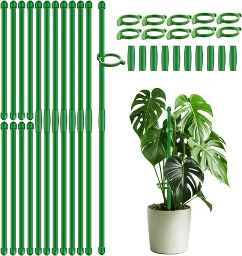 20 estacas de soporte para plantas de 17 pulgadas, palos de orquídea de jardín de SupKing extendidos a 3 pies, 4 pies y 5 pies, postes para plantas