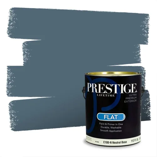 Miniatura 527 de Pintura Exterior + imprimación PRESTIGE, todo-en-uno, 1 galón, acabado mate, color comparable al Valspar* Royal Gray* VS151-Gris real