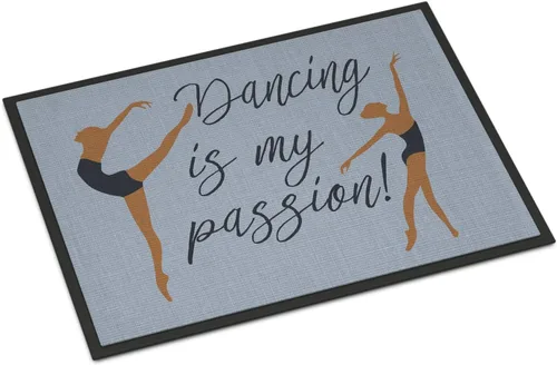 Miniatura 32 de Caroline's Treasures BB5374MAT Let's Dance Linen - Felpudo de lino verde azulado de 18 x 27 pulgadas, tapete para puerta delantera, para interiores