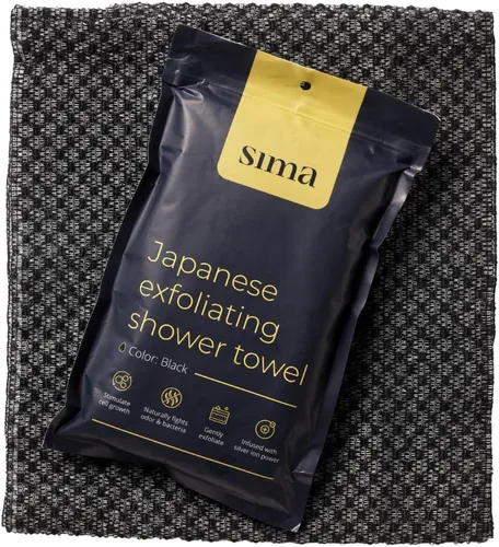 Miniatura 7 de Toalla exfoliante para la cara y el cuerpo - Toalla exfoliante japonesa con fibras hexagonales, exfoliante corporal con 2 lados para frotar y lavar
