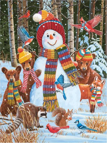 White Mountain Rompecabezas de 500 piezas de Navidad y vacaciones de invierno para niños y adultos mayores 61x45,7 cm piezas grandes - Visitando el