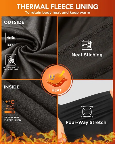 Miniatura 4 de CL convallaria 2 Pack Long Johns Thermal Underwear for Men Soft Fleece Lined Base Layer Cold Weather Set XS-4XL