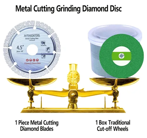 Miniatura 6 de Rueda de corte de diamante de 4-1/2 pulgadas para metal, amoladora angular de 4.5 pulgadas, disco de molienda de corte en acero fundido y carburo