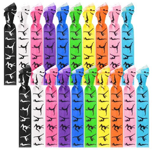 BBTO 20 ligas para el cabello de gimnasia para niñas, accesorios de gimnasia, soportes para cola de caballo sin arrugas, deportivas, para Navidad,