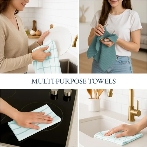 Miniatura 6 de LANE LINEN Juego de toallas de cocina y paños de cocina de algodón, paquete de 6 – Toalla de platos absorbente y de secado rápido, 45,7 cm x 71 cm