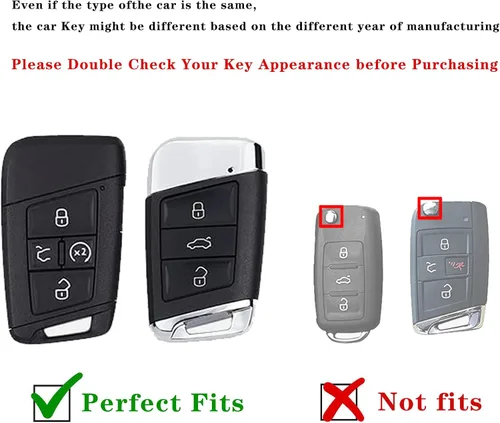 Miniatura 2 de Funda para llavero con llavero Volkswagen para VW Volkswagen, carcasa para llave para Atlas Golf Alltrack Atlas Jetta Passat Arteon Tiguan, azul