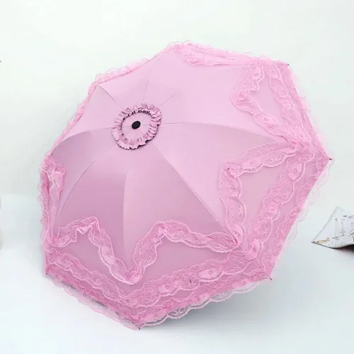 Miniatura 29 de WANLIAN Paraguas de encaje a prueba de viento plegable soleado y lluvioso a prueba de rayos ultravioleta anti sol protección UV sombrilla paraguas