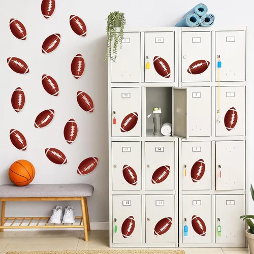 Miniatura 4 de 50 recortes de papel de fútbol de rugby, recortes temáticos de fiesta de fútbol, decoraciones de tablón de anuncios con 100 puntos de pegamento