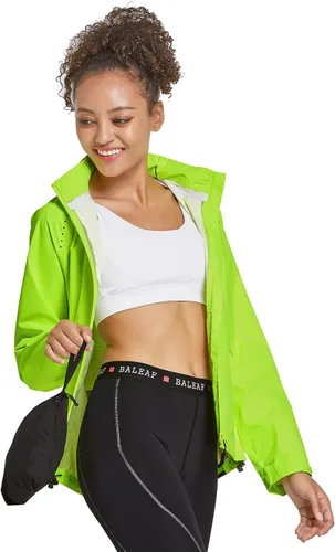Miniatura 6 de BALEAF Women's Cycling Rain Jackets Waterproof Windbreaker Running Jackets Reflective Rain Gear Packable Lightweight Hooded
