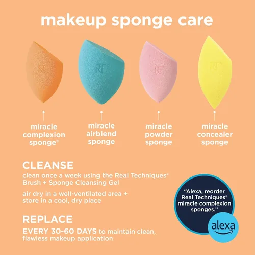 Miniatura 13 de Real Techniques Esponjas de maquillaje surtidas, tez milagrosa, polvo milagroso, esponja de belleza Miracle Airblend para mezclar maquillaje