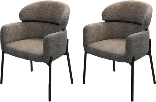 Miniatura 22 de Sillas de cocina de comedor con lino de algodón, juego de sillas de comedor con cojines, silla de sala de estar con almohadilla antideslizante