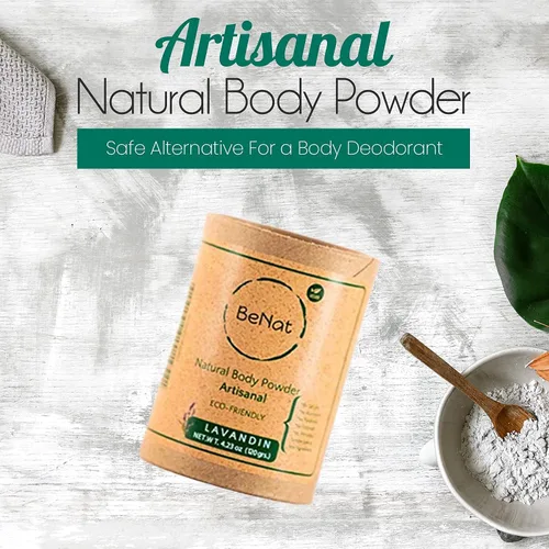 BeNat Polvo corporal natural sin talco para hombres, mujeres, niños y bebés, máxima comodidad, absorbe la humedad, desodorante corporal natural en