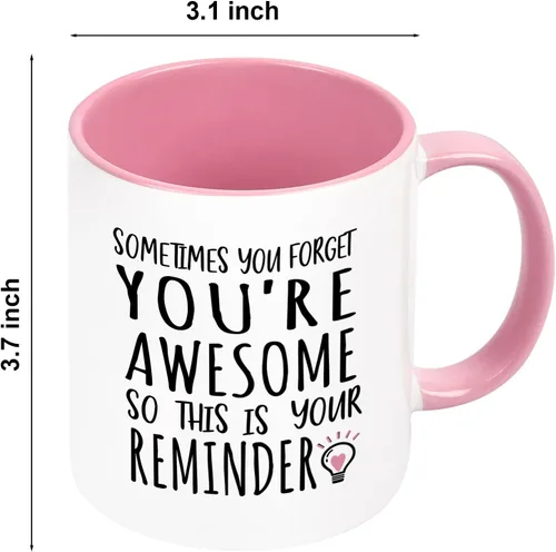 Miniatura 9 de YHRJWN - Taza de café Sometimes You Forget You're Awesome - Regalos inspiradores de amistad de cumpleaños para mujeres, compañeras de trabajo