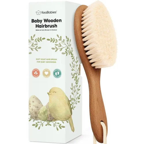 Miniatura 13 de Cepillo de madera para cabello de bebé para niñas y niños, cepillo para cuna, peine de bebé recién nacido, peine de cerdas de cabra suaves para Rubor