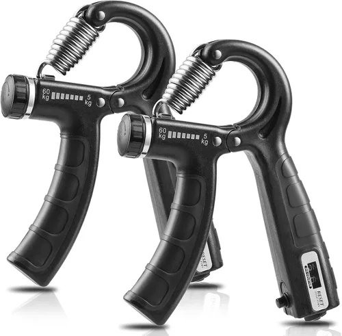 NIYIKOW Paquete de 2 entrenadores de fuerza de agarre con contador, fortalecedor de agarre de mano, resistencia ajustable de 5 a 132.3 lbs, agarre